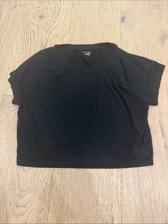 aerie Tops - aerie Black Cropped Performance Tee